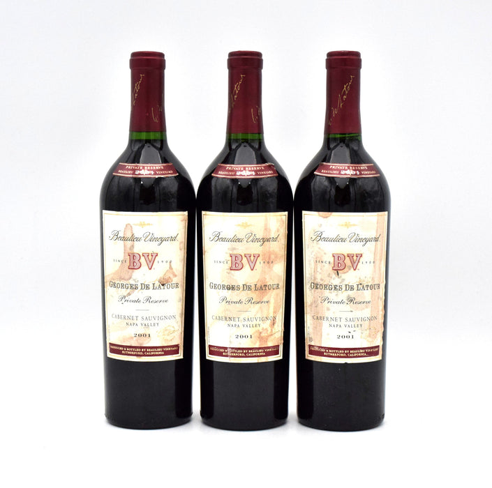 2001 Beaulieu Vineyard BV Georges de Latour Private Reserve Cabernet Sauvignon (Stained Labels)