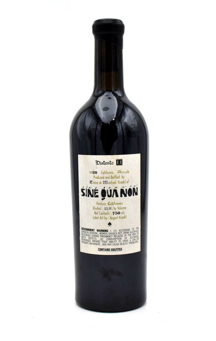 2020 Sine Qua Non Distenta II Syrah (Small Tear On Label)