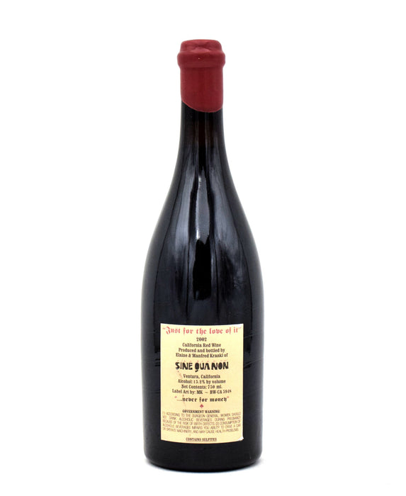 2002 Sine Qua Non 'Just For The Love Of It' Syrah