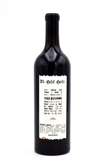 2017 Sine Qua Non The Hated Hunter Syrah (Missing Rubber Cap)