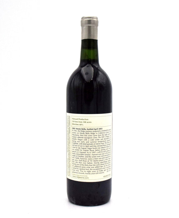 2001 Ridge Vineyards Monte Bello
