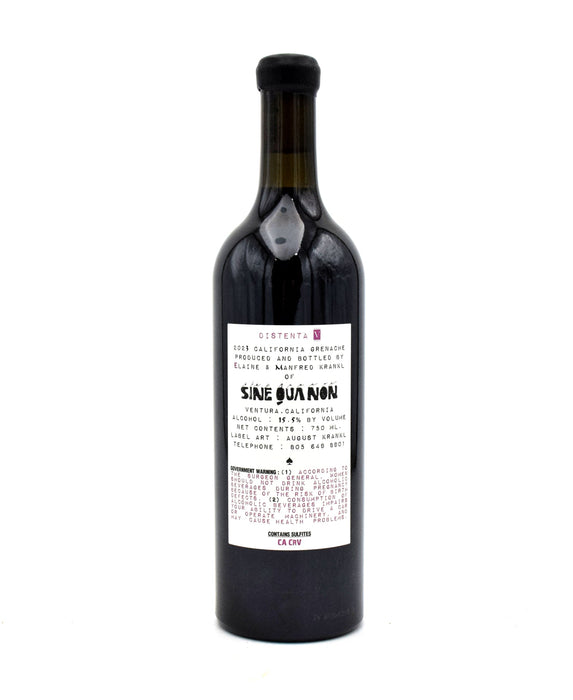 2023 Sine Qua Non Distenta V Grenache