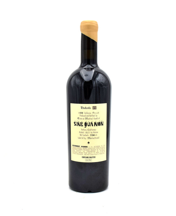 2022 Sine Qua Non Distenta IV Syrah