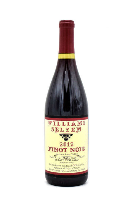 2012 Williams Selyem Mass Selection Estate Vineyard 'Block 10' Pinot Noir